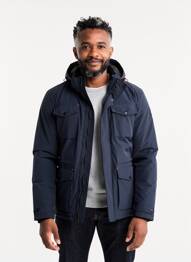 Doudoune manches longues a capuche bleu DAYTONA homme