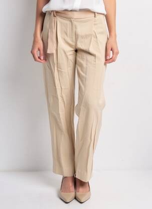 Pantalon droit stretch taille normale beige SESSUN femme