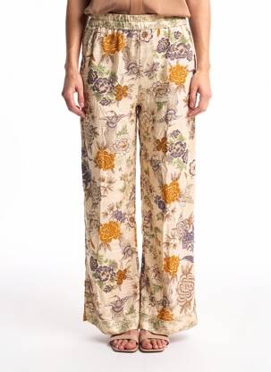 Pantalon large taille normale taille normale beige OPULLENCE femme