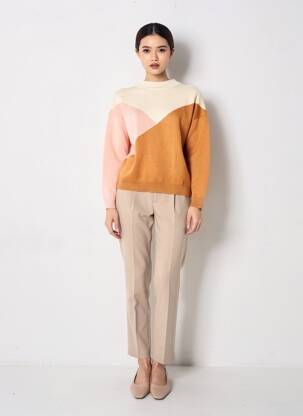 Pull coupe droite manches longues beige ROXY femme