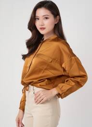 Chemisier coupe droite manches longues marron VERO MODA femme