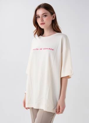 T-shirt imprimé fantaisie manches courtes blanc VERO MODA femme