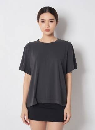 T-shirt sérigraphie floquée manches courtes noir VERO MODA femme