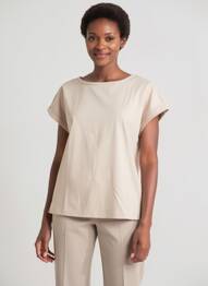 Top stretch manches courtes beige STREET ONE femme