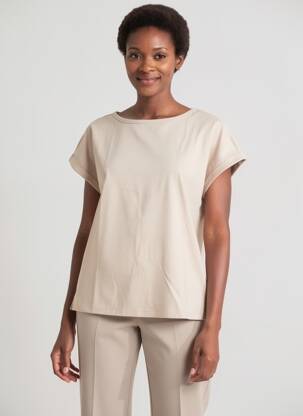 Top stretch manches courtes beige STREET ONE femme