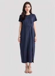 Robe longue manches longues manches longues bleu VERO MODA femme