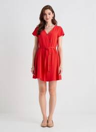 Robe courte manches courtes manches courtes rouge VERO MODA femme