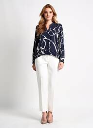 Blouse imprimé fantaisie manches longues bleu STREET ONE femme
