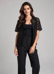 Chemisier coupe droite manches courtes noir VERO MODA femme