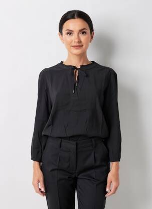 Blouse col rond manches 3/4 noir STREET ONE femme
