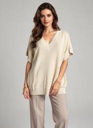 Pull col v manches courtes or VERO MODA femme