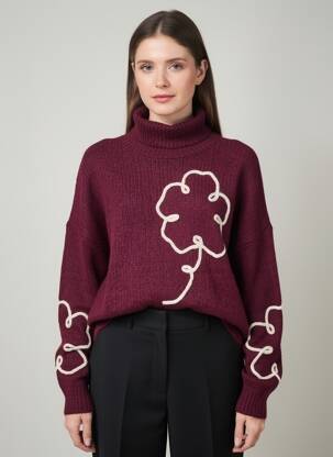 Pull col roulé manches longues manches longues violet VERO MODA femme