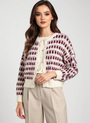 Gilet manches longues fermeture boutonnée sur le devant beige VERO MODA femme