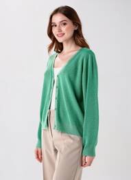 Gilet manches courtes fermeture boutonnée sur le devant vert VERO MODA femme