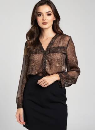 Chemisier imprimé fantaisie manches longues noir NOISY MAY femme