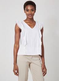 Top manches courtes manches courtes blanc C'EST BEAU LA VIE femme
