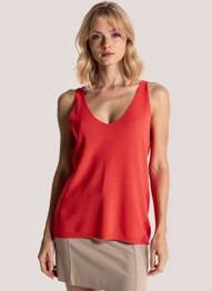 Top coupe cintrée fines bretelles orange VERO MODA femme