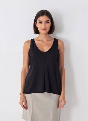 Top coupe cintrée fines bretelles noir VERO MODA femme