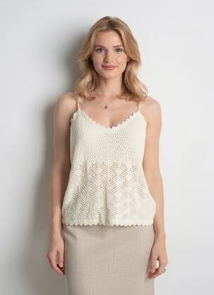Top coupe cintrée fines bretelles beige VERO MODA femme
