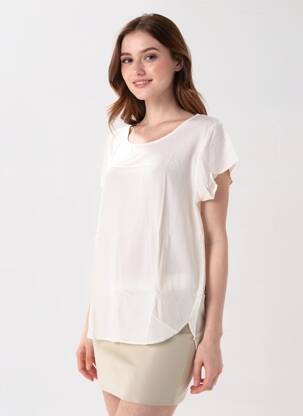 T-shirt coupe droite manches courtes blanc VERO MODA femme