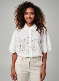 Chemisier coupe droite manches courtes blanc VERO MODA femme