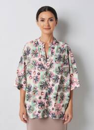 Blouse tissage popeline manches courtes rose RUE MAZARINE femme
