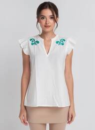 Top manches courtes manches courtes blanc B.YOUNG femme