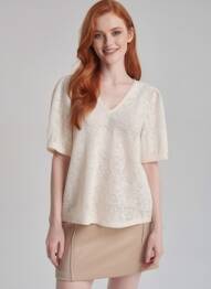Top manches courtes manches courtes blanc B.YOUNG femme