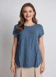 T-shirt coupe droite manches courtes bleu VERO MODA femme