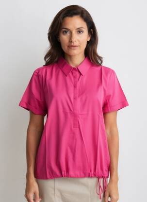 Chemisier tissage popeline manches courtes rose STREET ONE femme