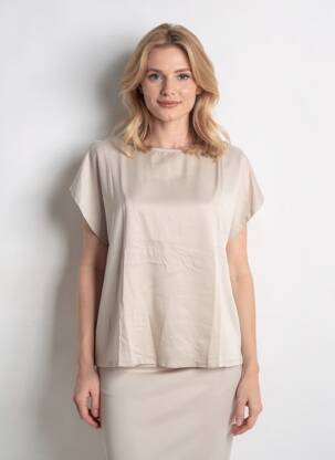 T-shirt coupe droite manches courtes beige VERO MODA femme