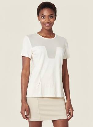 T-shirt stretch manches courtes blanc GAOS femme