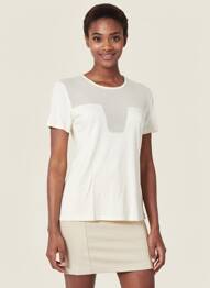 T-shirt stretch manches courtes blanc GAOS femme