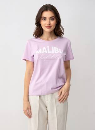 T-shirt coupe droite manches courtes violet B.YOUNG femme