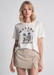 T-shirt coupe droite manches courtes blanc B.YOUNG femme