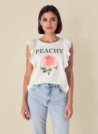 T-shirt coupe droite manches courtes blanc B.YOUNG femme