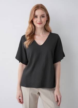 Top stretch manches courtes noir B.YOUNG femme
