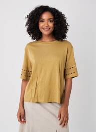 T-shirt coupe cintrée manches courtes vert RUE MAZARINE femme