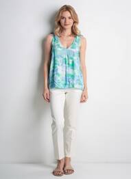 Blouse imprimé fantaisie sans manche bleu VERO MODA femme