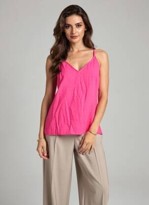 Top coupe fluide fines bretelles rose VERO MODA femme