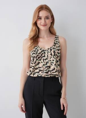 Top tissage jersey sans manche beige VERO MODA femme