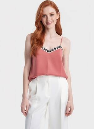 Top stretch fines bretelles rose VERO MODA femme