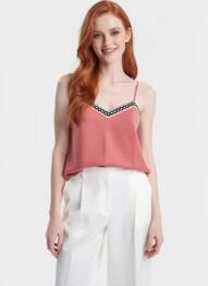 Top tissage jersey fines bretelles rose VERO MODA femme