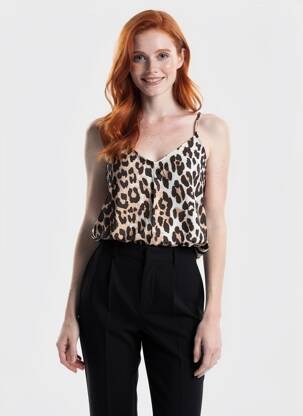 Top manches bretelles ajustables fines bretelles beige VERO MODA femme