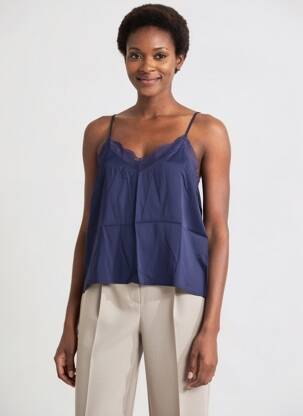 Top manches bretelles ajustables fines bretelles bleu RUE MAZARINE femme