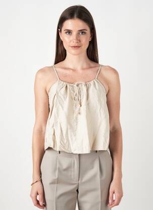 Top manches bretelles ajustables fines bretelles beige VERO MODA femme