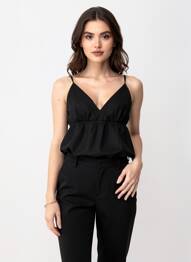 Top stretch fines bretelles noir VERO MODA femme