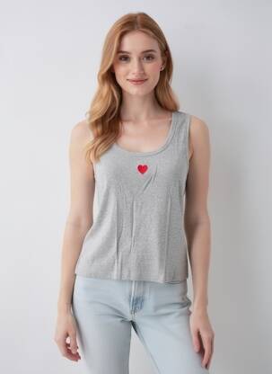 Top stretch sans manche gris VERO MODA femme