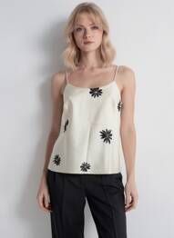 Top coupe fluide fines bretelles beige AWARE BY VERO MODA femme