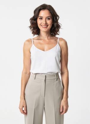 T-shirt col v fines bretelles gris STREET ONE femme